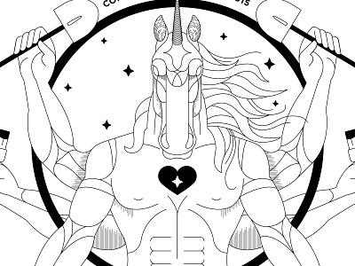 Vitruvicorn community day god man ready rock service to unicorn vetruvian vishnu