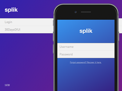splik login 30daysof 30daysofui form login sketch ui