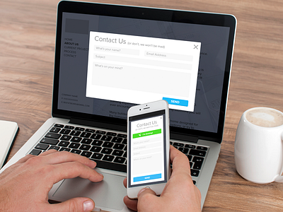 Contact Modal card contact desktop flat form mobile modal ui