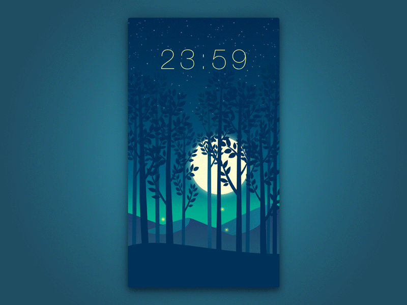 Silent night ae lock moon night screen trees