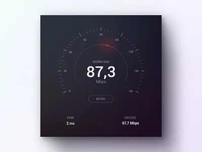 Day 048 - Speedometer dark download internet ping speed speedometer test ui upload