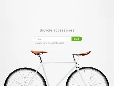 Search Header Accessories accessories bicycle flat header hero header interface minimal search ui ux