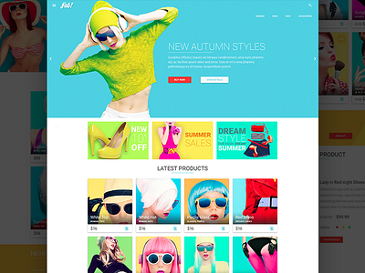 Meet FAB! A Material Design Shop PSD Template eshop fab material material design psd retail shop template theme