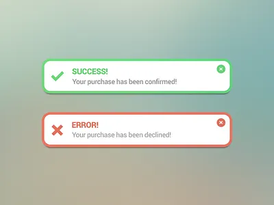 Success & Error message notification dailyui error interface message notification success ui ux