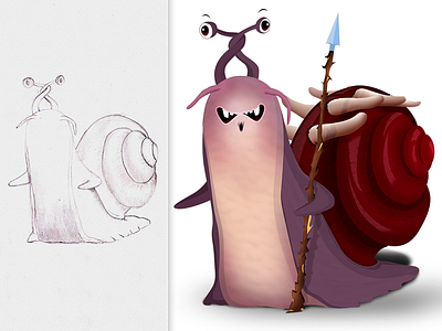 Evil Snail Lord 2d app art branding character concept design illustration logo sketch theme vector