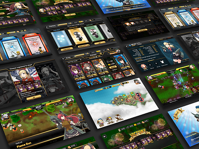 Mobile Game UI cards game girls illustration map mobile tank ui