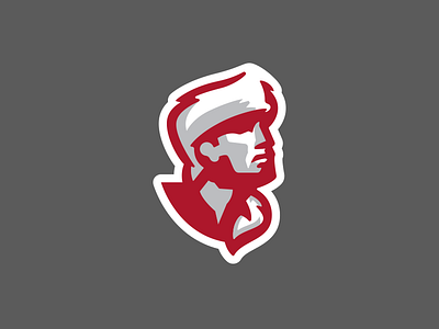 Pioneer daniel boone illustration logo pioneer red sketch sports