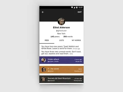 [WIP] Profile Screen design material material design mr robot page profile profile page profile screen robot screen
