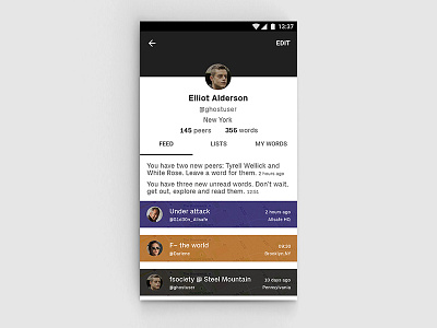 [WIP] Profile Screen design material material design mr robot page profile profile page profile screen robot screen