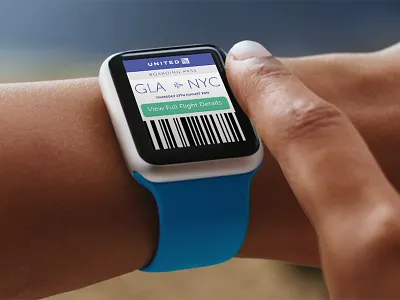 United Airlines Watch App airport app apple boarding iphone mobile ticket ui ux watch