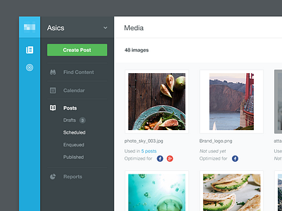 Media screen [wip] app clean dashboard flat interface media network photos social ui web