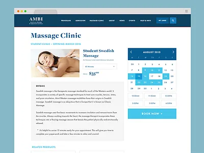 Online Booking Page appointment available booking calendar clinic ecommerce massage online reservation shop student ui