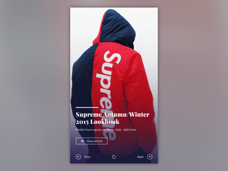 Trending Articles animation app article interactive motion screen swipe trends ui ux