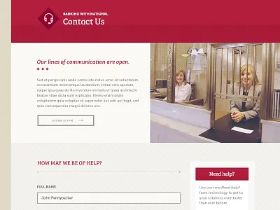 Bank, Contact Form archer bank banking contact contact us form grid red web webpage website