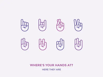 Where's Your Hands At?! crossed fingers gestures hand icon icons outline peace pointing rock sign up