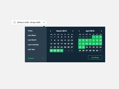 Time Range Selection & Calendar [ app button calendar date design flat navigation range select ui ux web