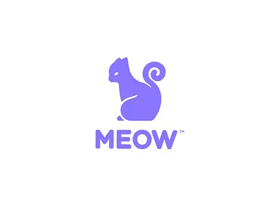 Meow cat logo meow