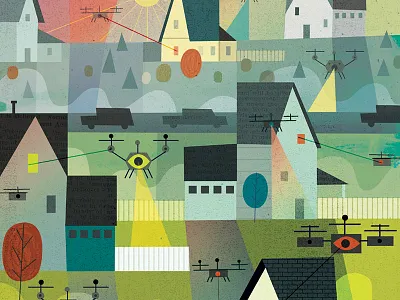 Common Ground mag birdseyeview community cover danteterzigni design drones editorial feature illustration residential technology texture