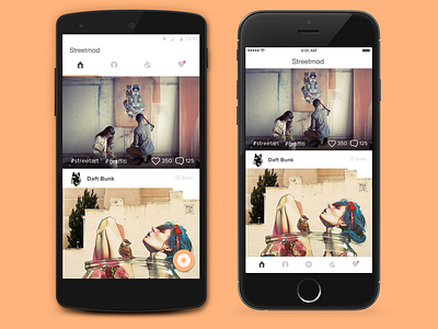 Streetmod | Anroid vs iOS android app flat graffiti ios iphone mobile streetart ui ux
