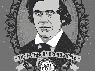 Broad Ripple Founder - Shirt Design broad ripple illustration indianapolis portrait vintage