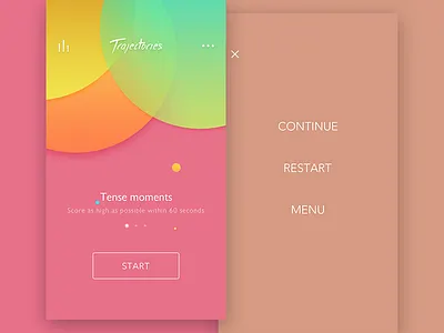 Trajectories UI color game home interface mode pink red setting ui