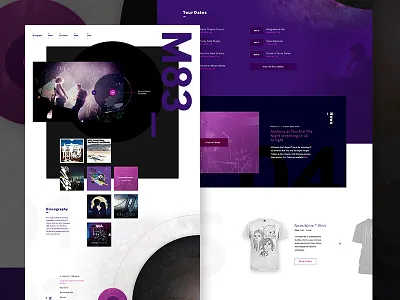 M83 Web Concept css3 ecommerce grid html5 m83 music shopify web design website wordpress