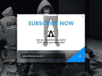 Newsletter Form UI admirable blue daniel fass daniel fass x czarny design email fashion iamczarny newsletter sign up subscription ui
