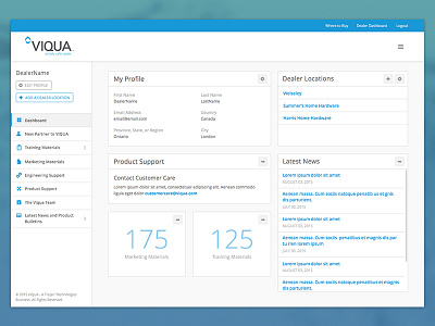 Dealer dashboard blue dashboard homepage interface landingpage minimalist simple ui ux water webdesign