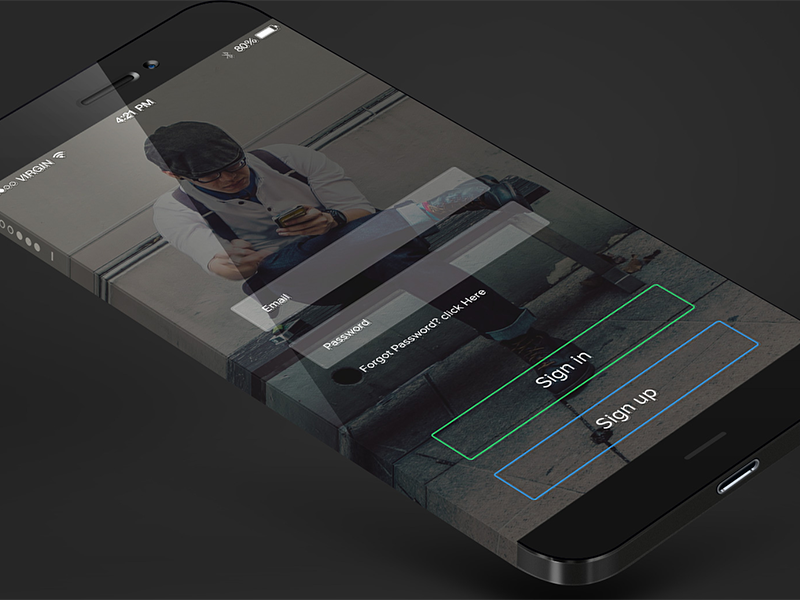 Login Screen app black clean login sign up ui ux web