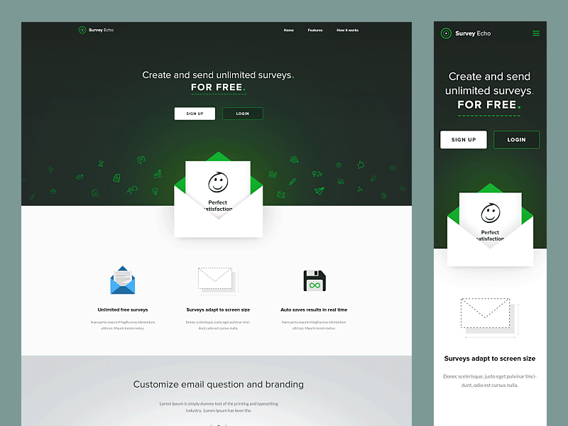 Echo Survey landing page design by Piotrek Kmita for EL Passion on Dribbble