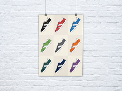 Gazelle Colours adidas art casuals classic fashion graphic design illustration poster sport trainer