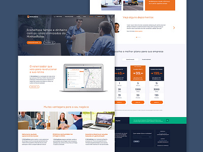 MinhasRotas Website flat design gis maps one page scroll routing saas