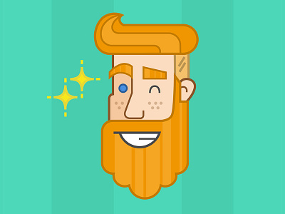 Sexy Gingery Beast! beard flat flat icon ginger beard illustration lines lumbersexual minimal simple vector
