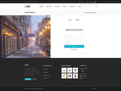 Bo - Login Pages! design form login panel portfolio sale singup themes ui web design wordpress