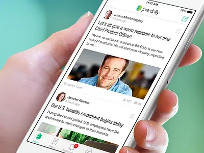 Jive Daily News Stream article avatar comments feed ios iphone likes news news stream post stream timeline