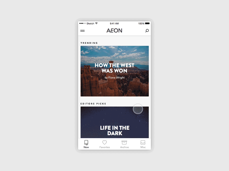 Trending application article column design ios ixd motion reading ui ux