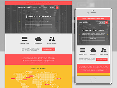 Data Hosting Company Landing Page Design clean color flat illustration landing page layout mobile responsive ui web design webdesign website