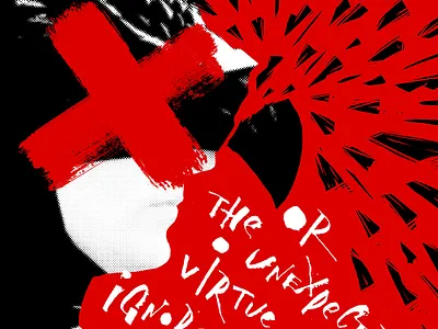 Poster for "Birdman" movie bird black brush calligraphy letter lettering poster raven red typography white