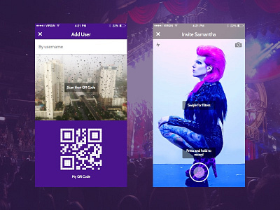 Invite + Add User app chat friends invite ios qr code social ui ux video