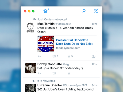 Chirp On Mac app clean gestures mac redesign twitter ui ux white