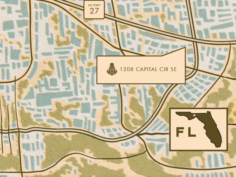Tallahassee Coffee capitol cartography coffee florida highway map state tallahassee vector