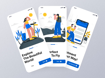 Travel Onboarding Screens ahmedabad design figma illustration kmilan101 milan kodavala milan sagar ui ux