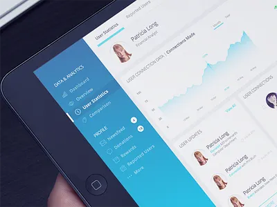 Admin Panel Dashboard admin blue dashboard graph ipad panel sketch social media