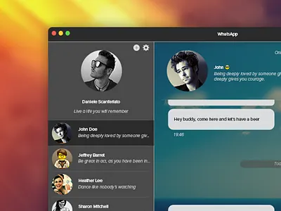 WhatsApp Desktop Concept app concept design desktop free freebie john doe mac photoshop psd ui whatsapp