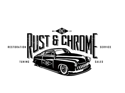 Rust & Chrome automobile branding cars chrome glory illustration logo rust vintage