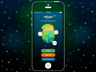 Login screen flat illustration languages login mobile signup ui