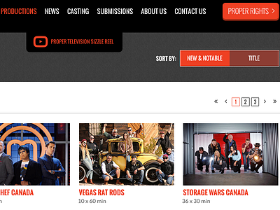 Proper Television catalogue responsive website