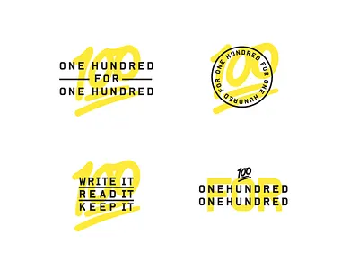 100 for 100 badge logo vintage