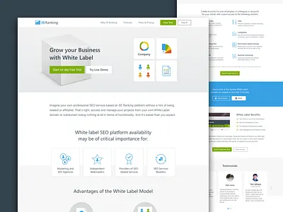 Whitelabel blue clean flat gif landing page simple web