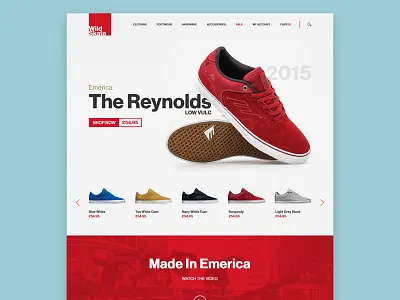 Landing Page flat landing layout minimal product shop simple skate store ui user interface website